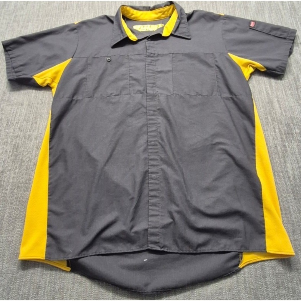 Red Kap performance plus work shirt XL gray/yellow oilblok technology pitstop